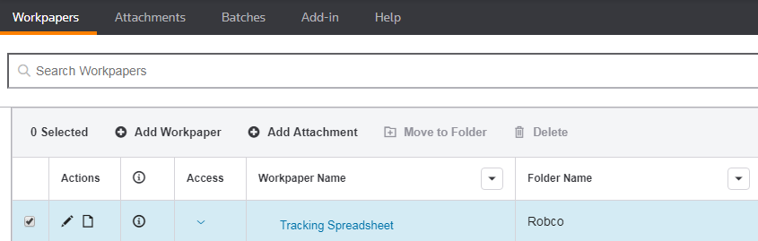Screen capture showing the Workpapers home page.